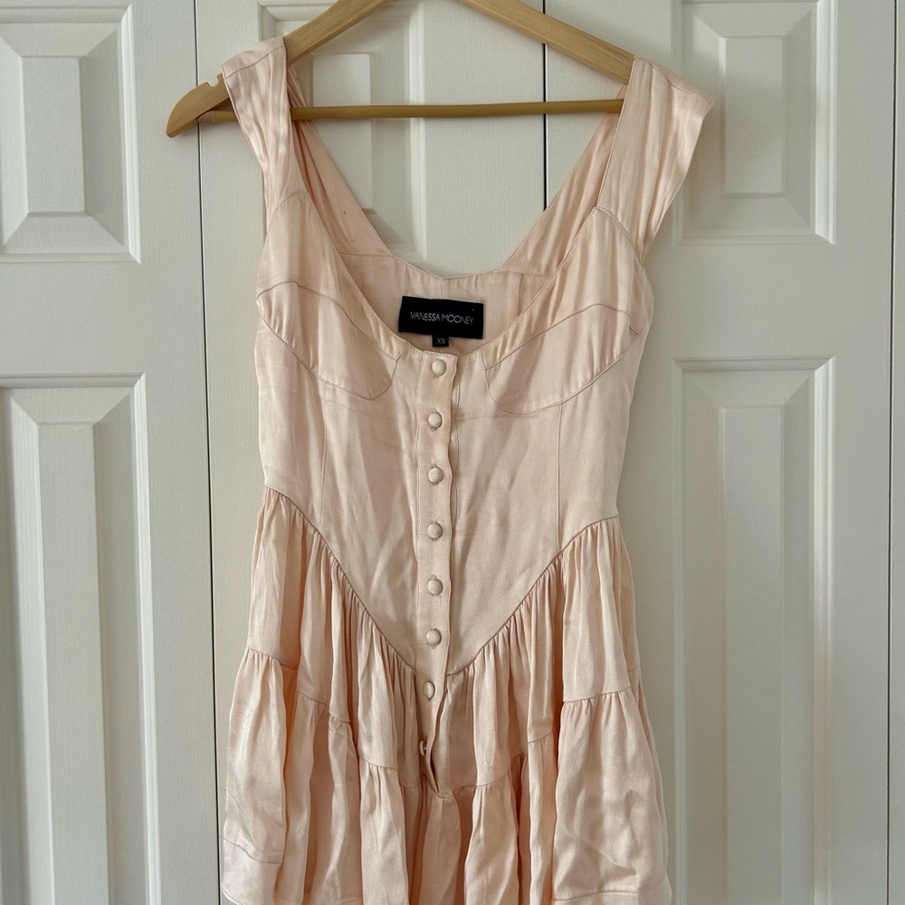 Vanessa Mooney Elisabeth Romper Dress Cream Satin